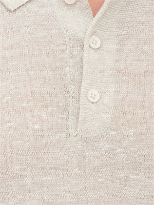 Polo in maglia Antony Morato beige in misto lino in UOMO