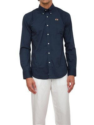 Camicia La Martina blu slim fit - Leon in UOMO