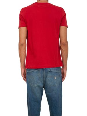 T-shirt uomo La Martina in cotone rosso con logo grande a contrasto in UOMO
