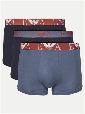 Pack 3 Boxer Emporio Armani in cotone stretch blu in UOMO