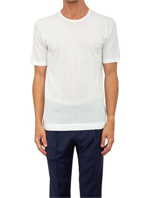 T-shirt Peuterey bianco in tricot di cotone tinto capo in UOMO