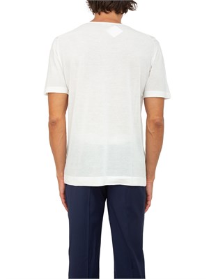 T-shirt Peuterey bianco in tricot di cotone tinto capo in UOMO