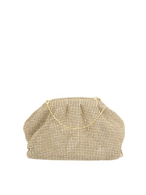 TWENTY FOURHAITCH Pouch bag Petra di Twenty Fouhaitch in cristalli oro e tracolla removibile in DONNA