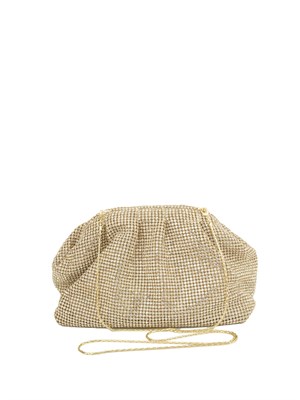 TWENTY FOURHAITCH Pouch bag Petra di Twenty Fouhaitch in cristalli oro e tracolla removibile in DONNA