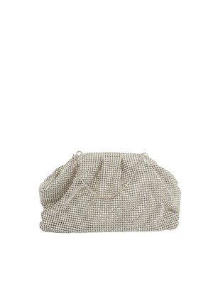 TWENTY FOURHAITCH Pouch bag Petra di Twenty Fouhaitch in cristalli argento e tracolla removibile in DONNA