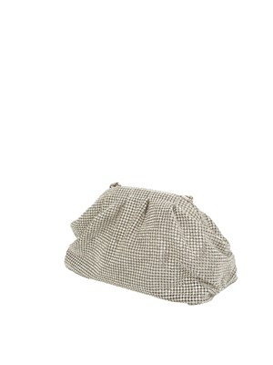 TWENTY FOURHAITCH Pouch bag Petra di Twenty Fouhaitch in cristalli argento e tracolla removibile in DONNA