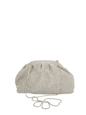 TWENTY FOURHAITCH Pouch bag Petra di Twenty Fouhaitch in cristalli argento e tracolla removibile in DONNA