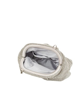 TWENTY FOURHAITCH Pouch bag Petra di Twenty Fouhaitch in cristalli argento e tracolla removibile in DONNA