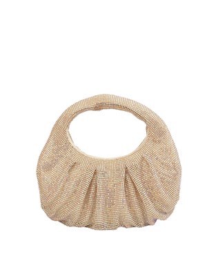 Borsa a mano Joan mini hobo di Twenty Fourhaitch in maglia di strass oro in DONNA
