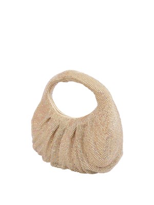 Borsa a mano Joan mini hobo di Twenty Fourhaitch in maglia di strass oro in DONNA