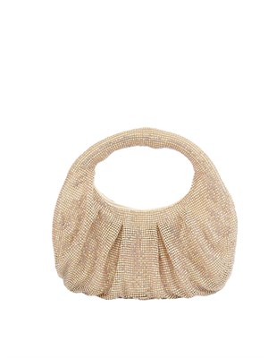 Borsa a mano Joan mini hobo di Twenty Fourhaitch in maglia di strass oro in DONNA