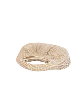 Borsa a mano Joan mini hobo di Twenty Fourhaitch in maglia di strass oro in DONNA