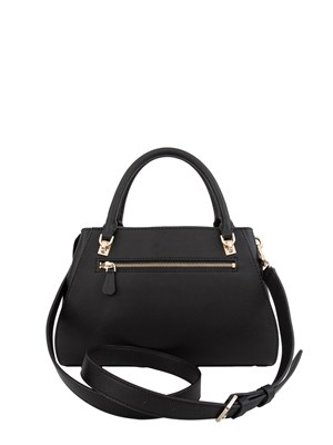 GUESS JEANS Borsa a mano Guess modello Noelle in similpelle nera con lavorazione saffiano in DONNA