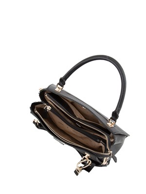 GUESS JEANS Borsa a mano Guess modello Noelle in similpelle nera con lavorazione saffiano in DONNA