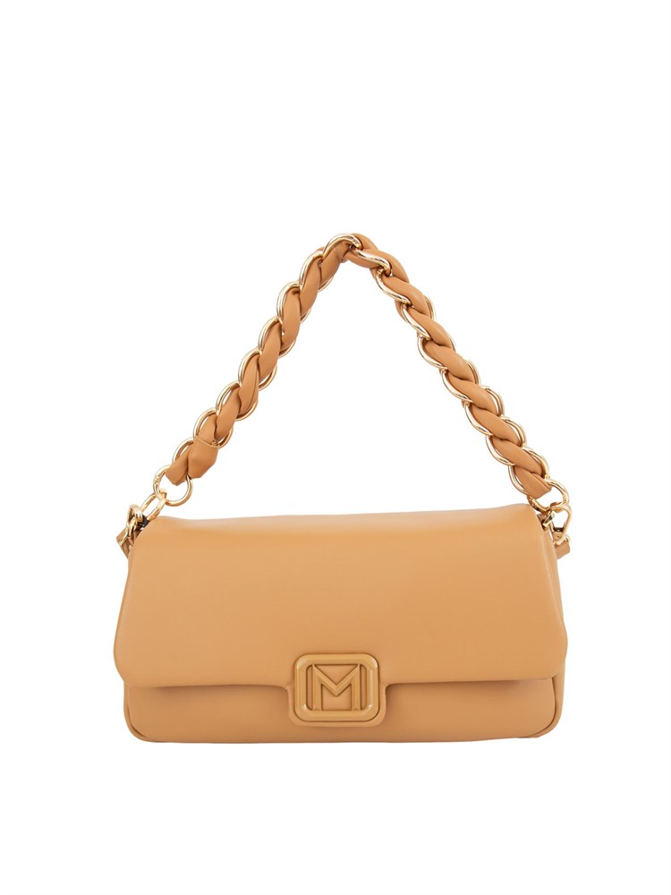 Borsa Marella in similpelle beige con manico intrecciato
