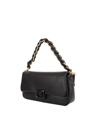 Borsa Marella in similpelle nera con manico intrecciato in DONNA