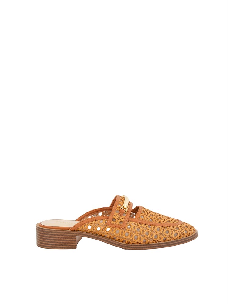 TWIN-SET Mules Twinset in rafia e pelle sintetica