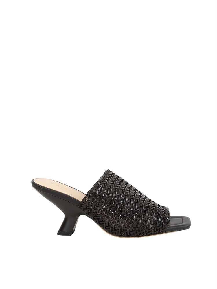 TWIN-SET Sandali Twinset nero mules con intrecci
