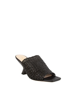 TWIN-SET Sandali Twinset nero mules con intrecci in DONNA