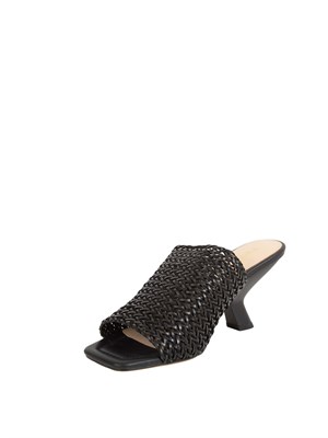 TWIN-SET Sandali Twinset nero mules con intrecci in DONNA