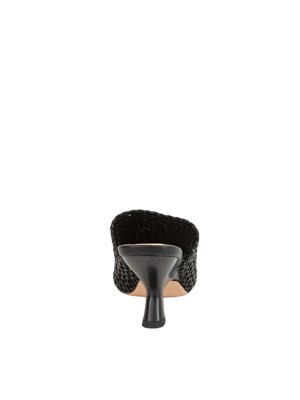 TWIN-SET Sandali Twinset nero mules con intrecci in DONNA