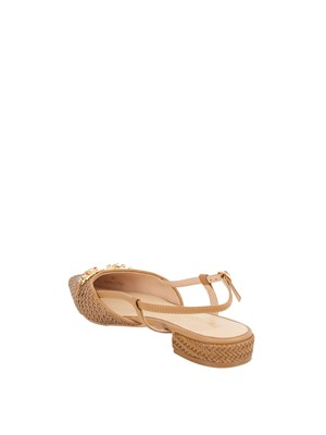 TWIN-SET Ballerine Twinset slingback con Oval T beige in DONNA