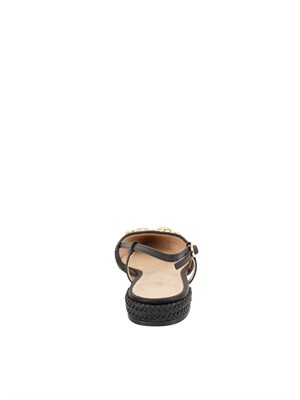 TWIN-SET Ballerine Twinset slingback con Oval T nero in DONNA