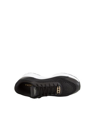 TWIN-SET Sneakers Twinset in mesh nero in DONNA