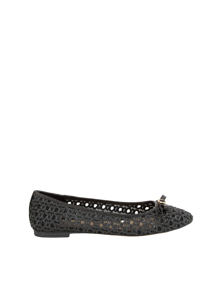 TWIN-SET Ballerine Twinset nero con intrecci e fiocco
