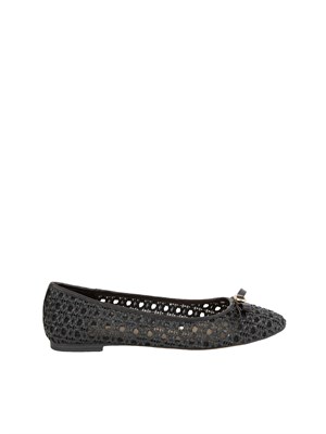 TWIN-SET Ballerine Twinset nero con intrecci e fiocco in DONNA