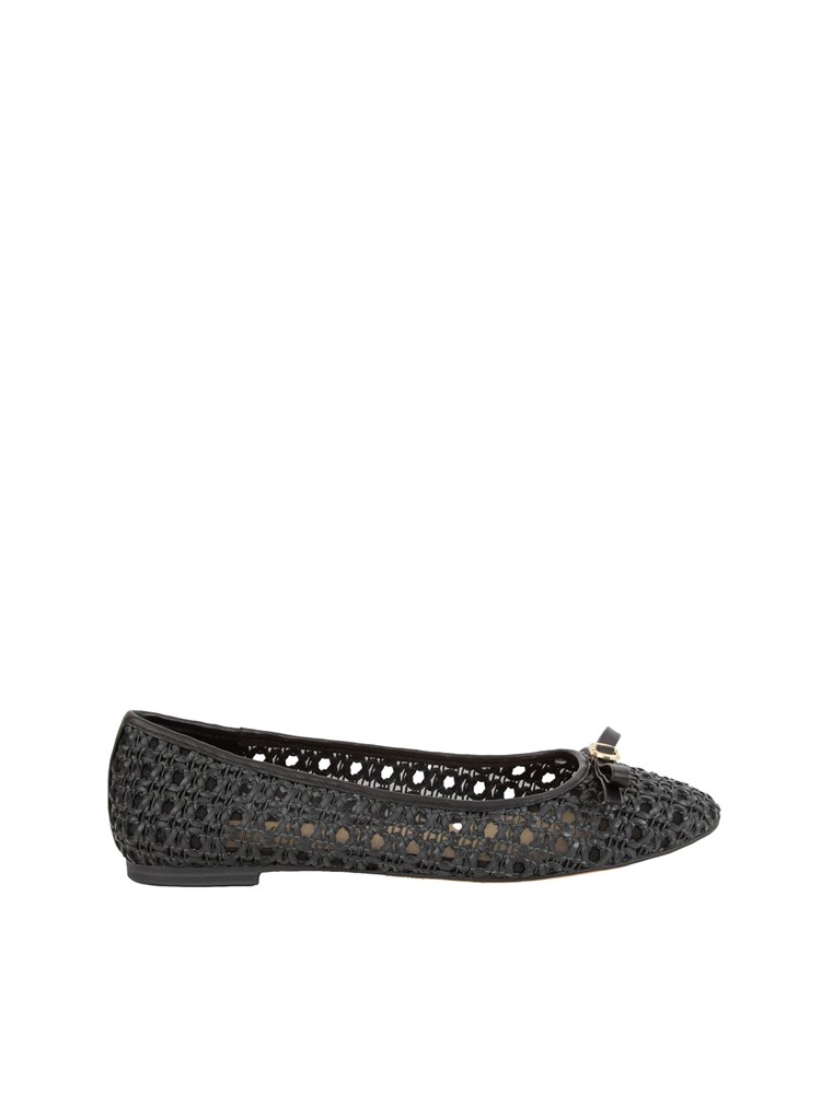 TWIN-SET Ballerine Twinset nero con intrecci e fiocco
