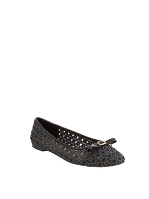 TWIN-SET Ballerine Twinset nero con intrecci e fiocco in DONNA