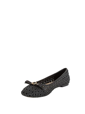 TWIN-SET Ballerine Twinset nero con intrecci e fiocco in DONNA