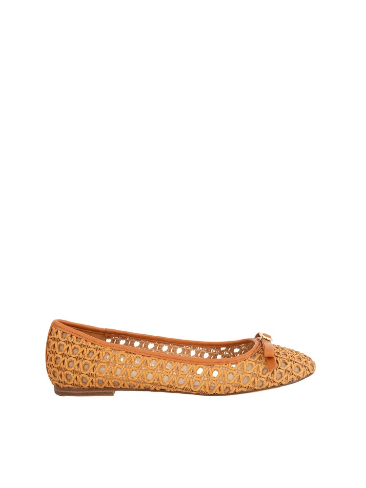 TWIN-SET Ballerine Twinset beige con intrecci e fiocco