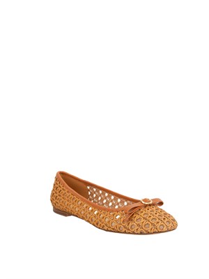 TWIN-SET Ballerine Twinset beige con intrecci e fiocco in DONNA