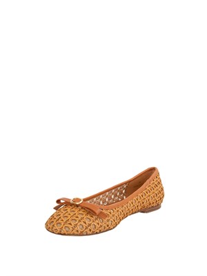 TWIN-SET Ballerine Twinset beige con intrecci e fiocco in DONNA