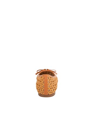 TWIN-SET Ballerine Twinset beige con intrecci e fiocco in DONNA
