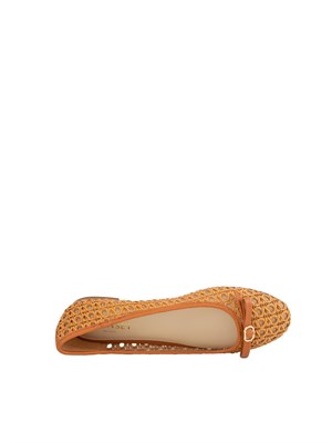 TWIN-SET Ballerine Twinset beige con intrecci e fiocco in DONNA