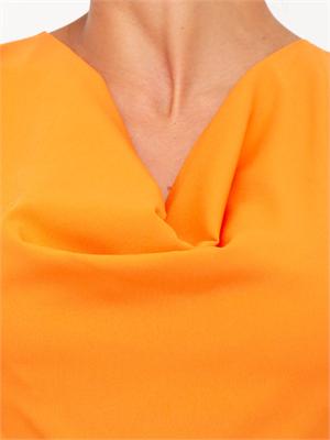 TWIN-SET Abito lungo arancione Twinset con collo drappeggiato e spacco laterale in DONNA
