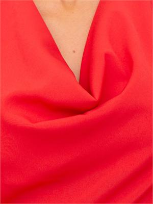 TWIN-SET Abito lungo rosso Twinset con collo drappeggiato e spacco laterale in DONNA