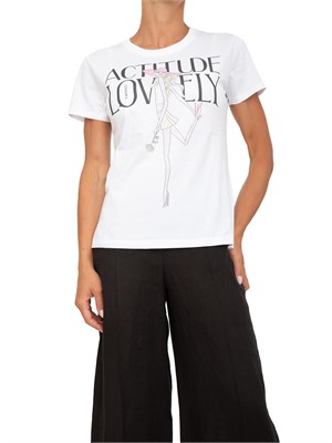 TWIN-SET T-shirt Twinset in cotone bianco con stampa in DONNA