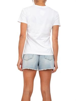 TWIN-SET T-shirt Twinset in cotone bianco con stampa fiore in DONNA