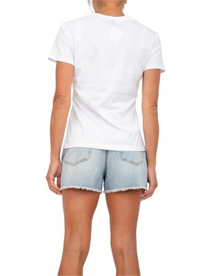 TWIN-SET T-shirt Twinset in cotone bianco con stampa fiore in DONNA