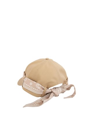 TWIN-SET Cappello baseball Twinset in cotone beige con bandana in DONNA
