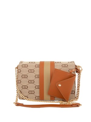 Borsa donna Liu Jo in pelle ecologica cuoio con cuciture e piccola pochette in DONNA