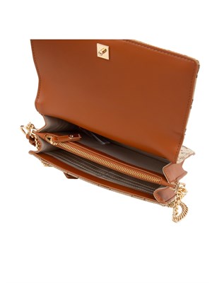 Borsa donna Liu Jo in pelle ecologica cuoio con cuciture e piccola pochette in DONNA