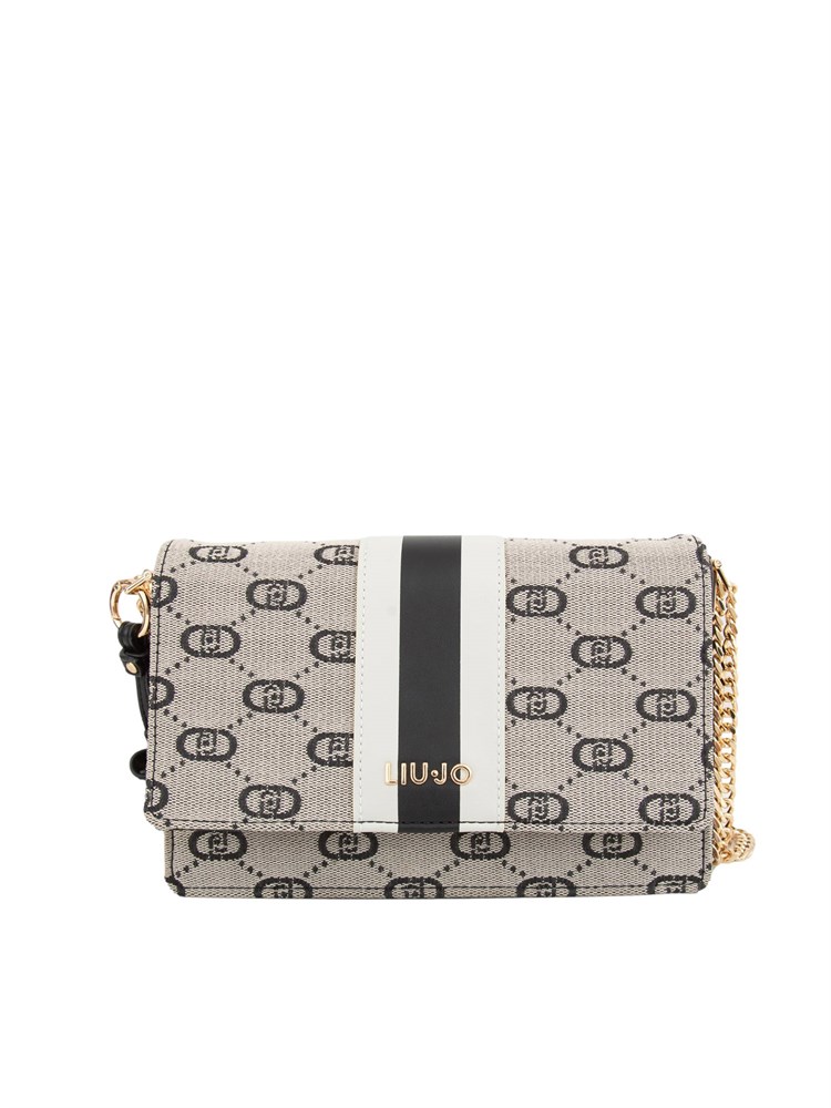 Borsa donna Liu Jo in pelle ecologica nera con cuciture e piccola pochette