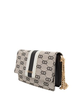 Borsa donna Liu Jo in pelle ecologica nera con cuciture e piccola pochette in DONNA