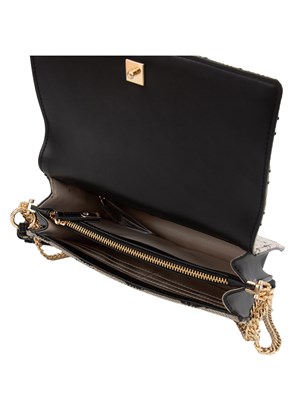 Borsa donna Liu Jo in pelle ecologica nera con cuciture e piccola pochette in DONNA