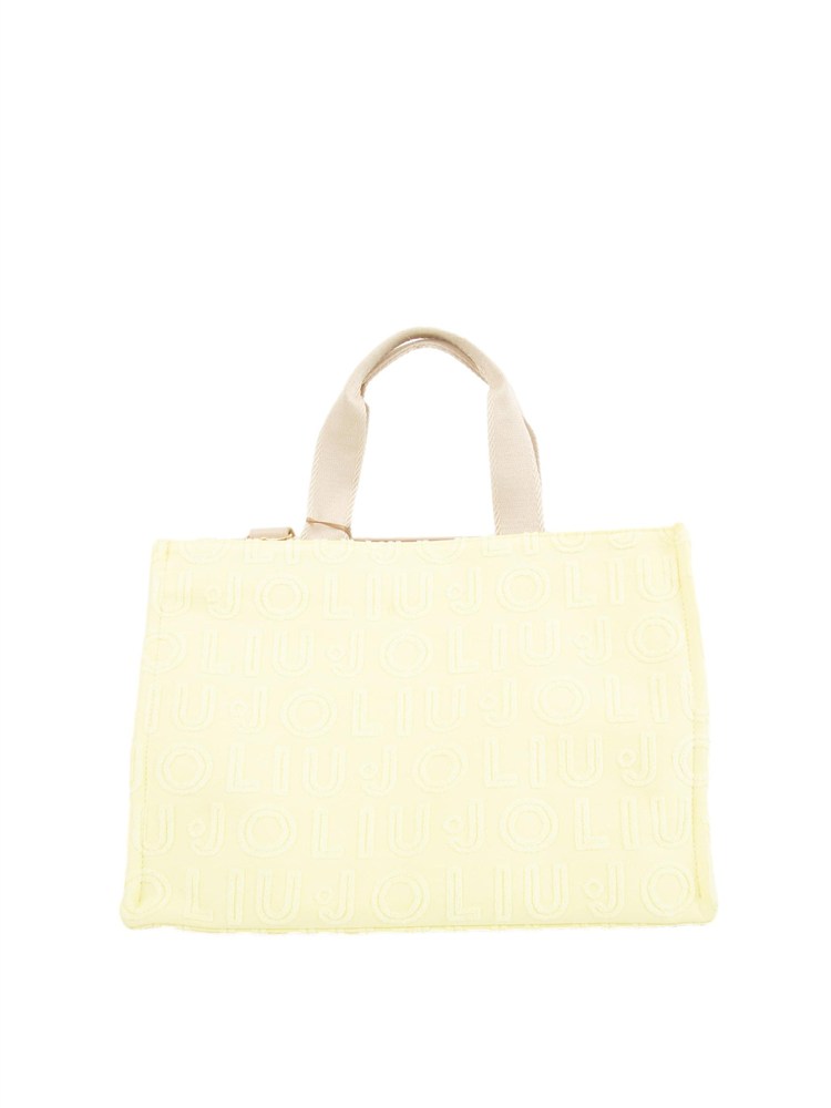 Borsa tote grande jacquard Liu Jo in cotone giallo